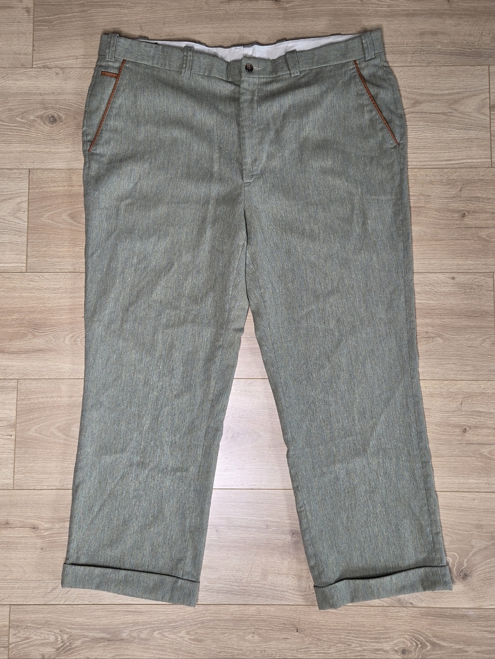 Vintage Orvis 100% Wool Trousers Green Tweed USA Made Size 40 Classic Outdoors